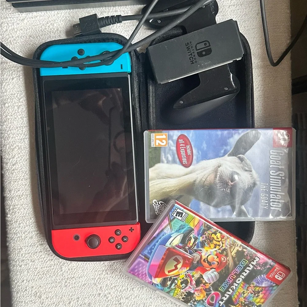 Nintendo Switch with Blue and Red Joy-Con